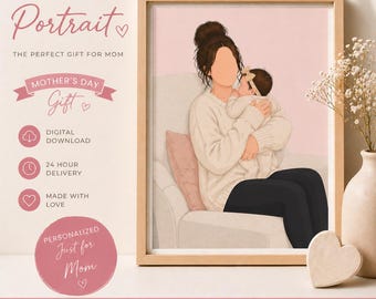 Custom Faceless Family Portrait | Mother's Day Illustration (Digital Download)
