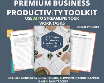 Business Productivity Toolkit | Digital Planner, Guide & Task Tracker | AI-Inspired Business Growth and Workflow Organizer