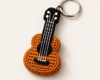 Crochet Mini Guitar Keychain Pattern | Amigurumi Bag Charm (PDF Pattern)