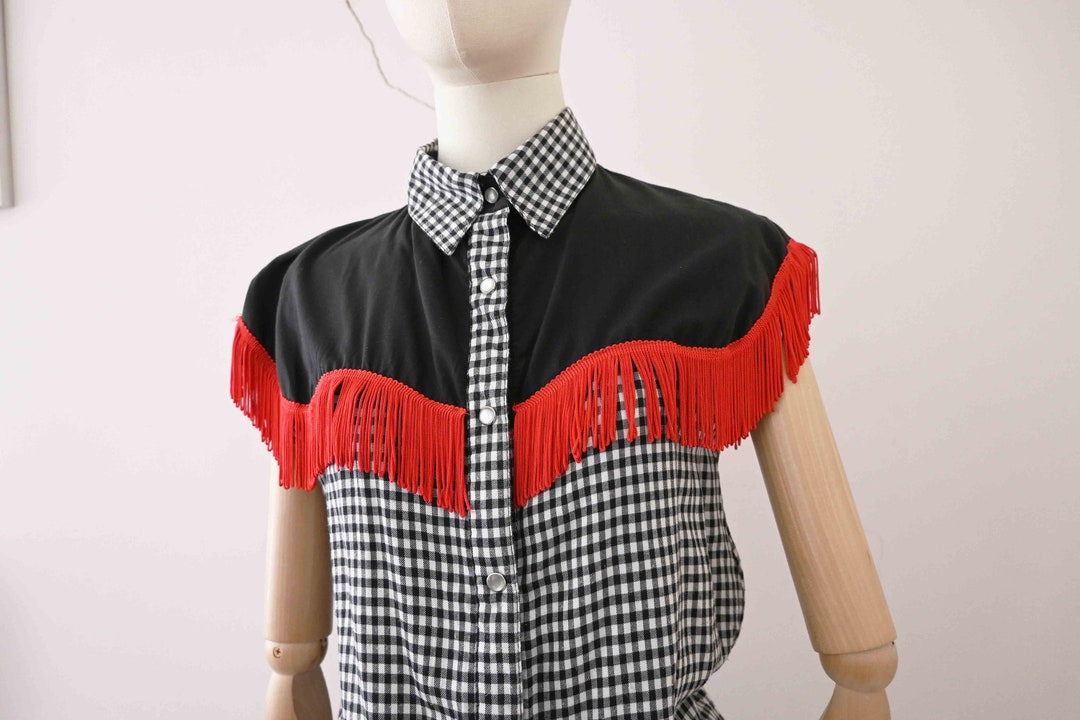 Cowboy Hose Mit Kuh-Fleck Muster - Western Style Mit Fransen