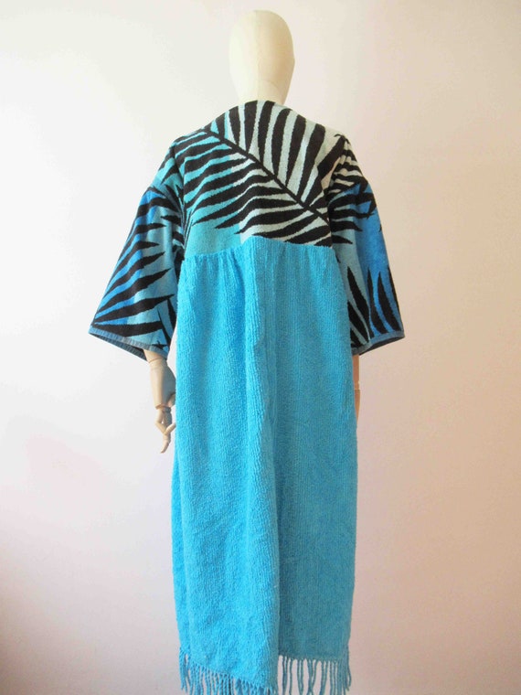 Handmade Upcyled Terry Cloth Beach Pool Robe Maxi… - image 7