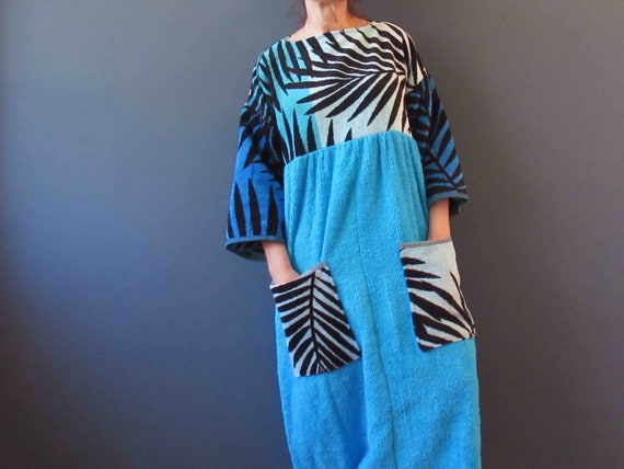 Handmade Upcyled Terry Cloth Beach Pool Robe Maxi… - image 10