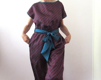 Vintage 80s Satin Romper Small Handmade 20% Off for 2 or more items MORETHANONE20