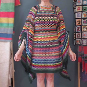 Re Purposed Crochet Granny Angel Sleeve Boho Dress Small Medium 20% Off for 2 or more items MORETHANONE20