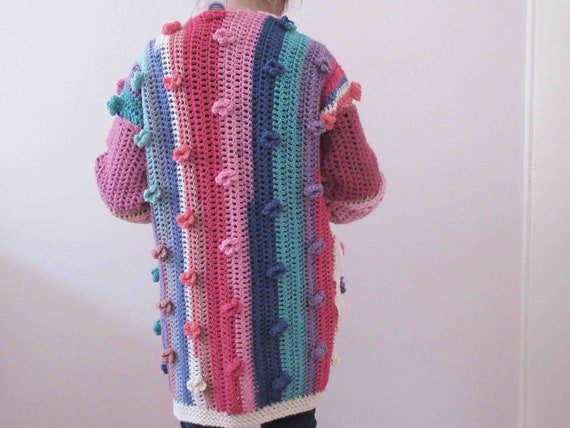 Handmade Repurposed Knit Granny Coatigan Cardigan… - image 7