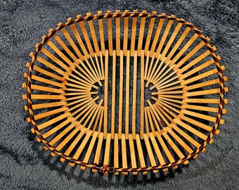 Japanese Slat Basket, Mid-Century Modern Popular in the 1960's