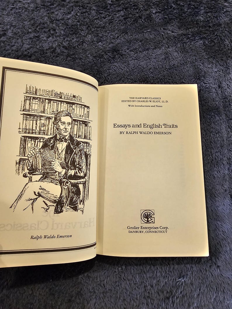 The Ralph Waldo Emerson Essays & English Traits Collector's Edition is a hardcover Harvard Classic book image 3
