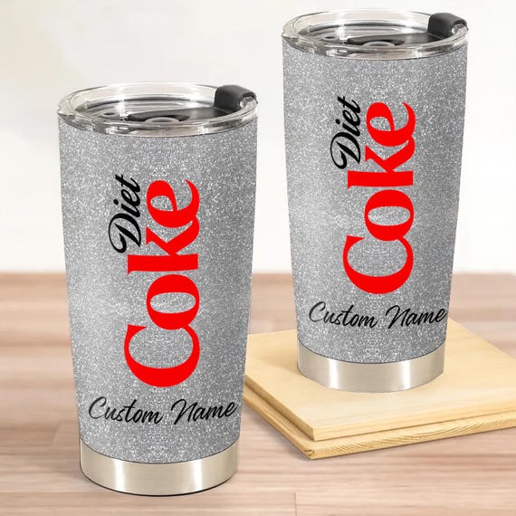 Diet Coke Inspired Personalized Stainless Steel Tumbler, Soda Lover Gift