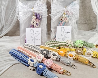 Custom Bridesmaid proposal gift | bridal party | macrame phone strap | phone wristlet | wedding