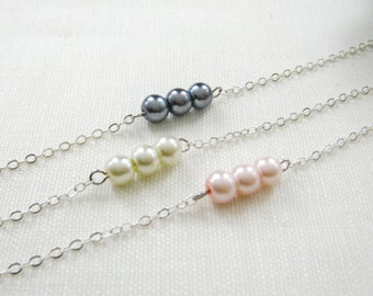 Pulsera de perlas sencilla para dama de honor, regalo para dama de honor, regalo de boda, joyería para fiesta de boda nupcial - BR002