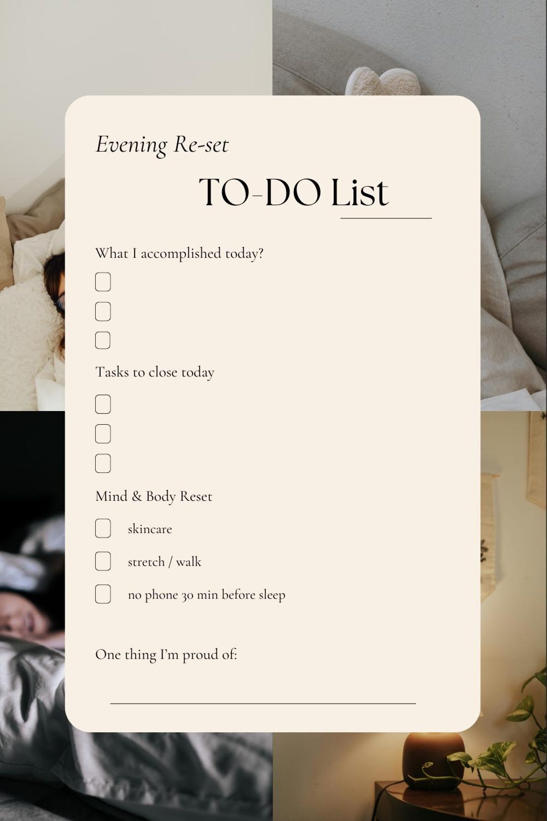 Evening Reset Routine Printable | Night to Do List for Women | Self ...