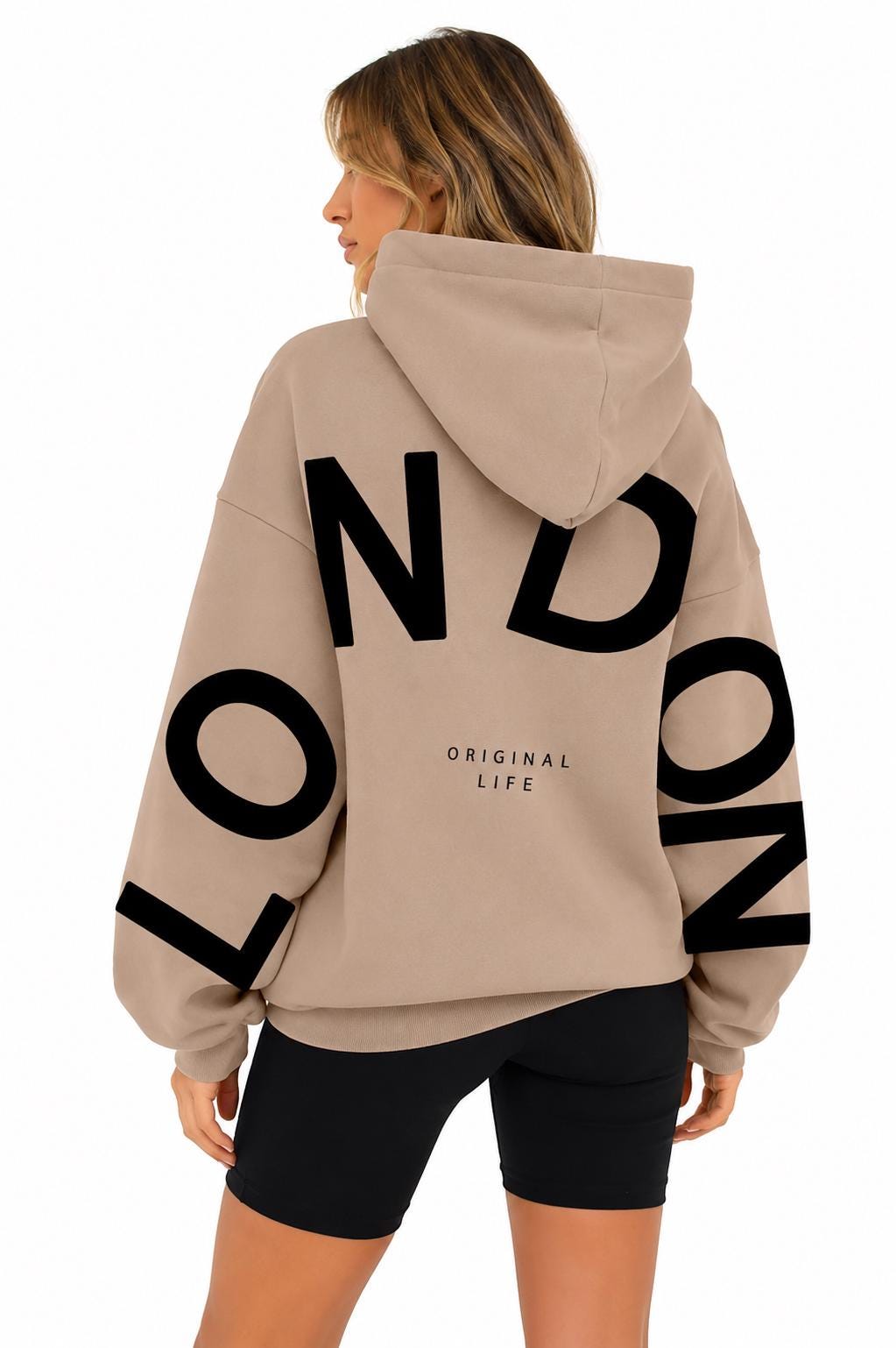 Oversized Graphic Cotton Fleece Hoodie, Casual Streetwear, Fall Winter Pullover