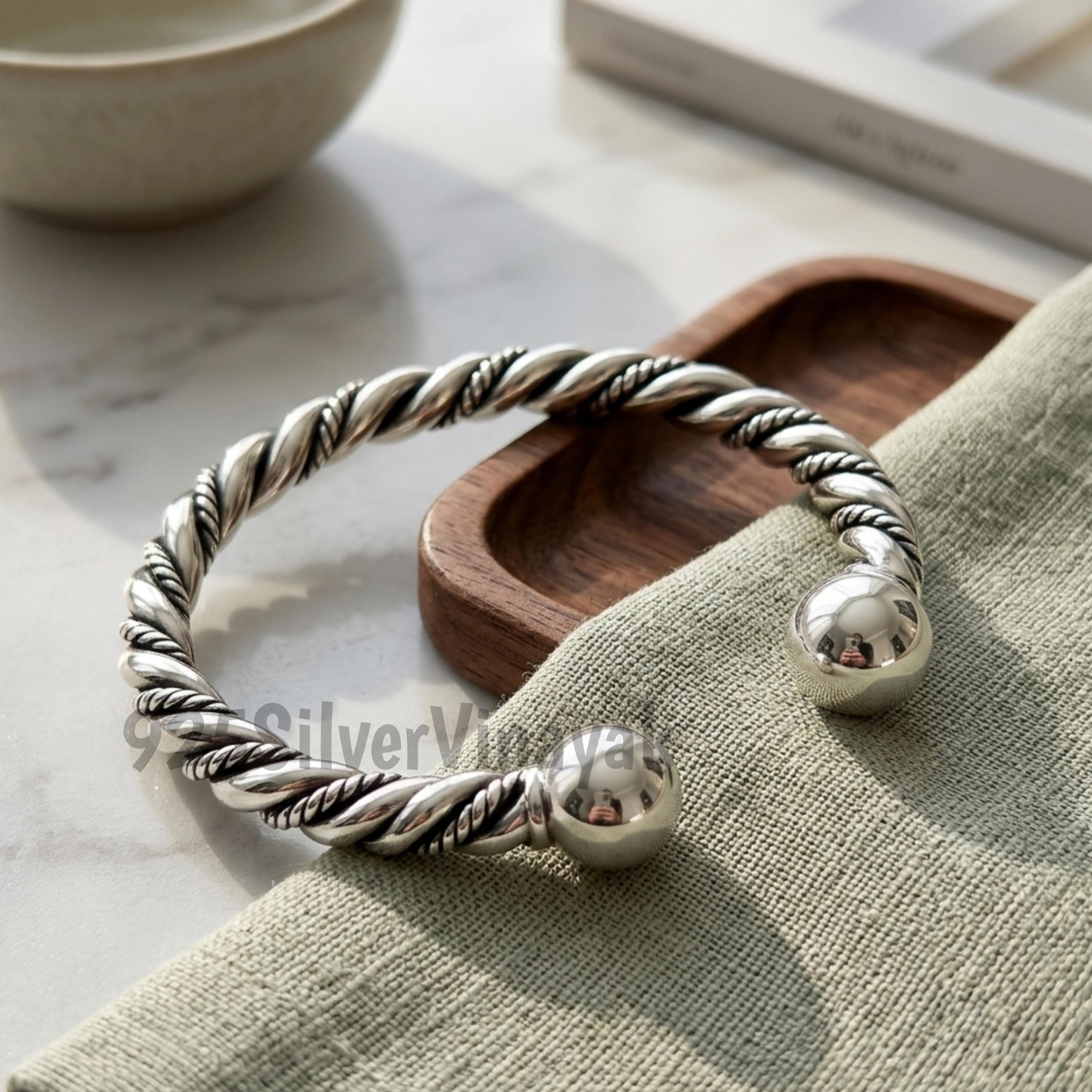 Chunky Sterling Silver Twisted Bangles - Etsy