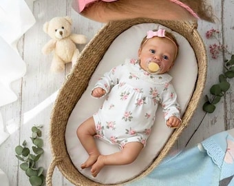 Fille reborn 19 pouces en silicone, poupée nouveau-né, poupée d'art de collection faite main, cadeau de luxe pour les amateurs de poupées, cadeau d'anniversaire