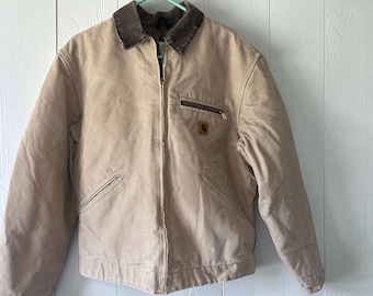 Vintage Carhartt Detroit Jacke J97 – Karamellbraun, Kamelkhaki, Unisex, mit Deckenfutter