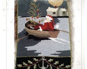 PRINTED - Needle Punch Pattern - (Seaside Santa) (PNP160P) - by Kate Gillery at Briar Cottage