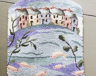 TERMINADO - Punch Needle - (Lakeside) - diseñado y perforado por Kate Gillery en © Briar Cottage