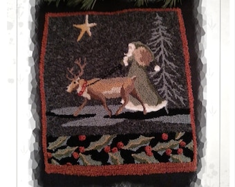 DOWNLOAD - Punch Needle Embroidery Pattern - (Late night walk) (PNP 144) - by Kate Gillery at © Briar Cottage Studio