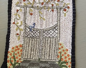 TERMINADO - Punch Needle - (Garden Gate 2) - diseñado y perforado por Kate Gillery en © Briar Cottage