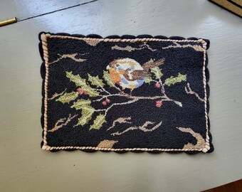 FINISHED - Punch Needle - (English Robin)  - designed & punched  by Kate Gillery at © Briar Cottage