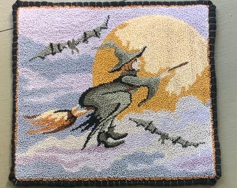FINISHED - Punch Needle - (Full Moon) - designed & punched by Kate Gillery at © Briar Cottage