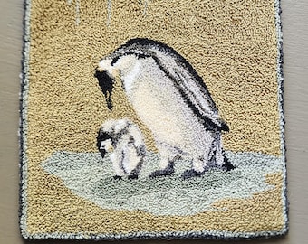 TERMINADO - Punch Needle - (Pingüinos) - diseñado y perforado por Kate Gillery en © Briar Cottage