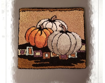 DOWNLOAD - Punch Needle Embroidery Pattern - (Pumpkins Squared) (PNP 226) - by Kate Gillery at © Briar Cottage Studio