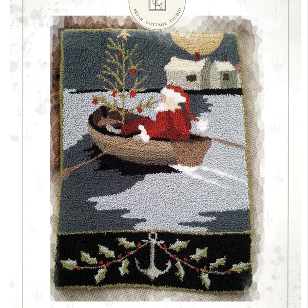 PRINTED - Needle Punch Pattern - (Seaside Santa) (PNP160P) - by Kate Gillery at © Briar Cottage