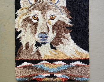 TERMINADO - Punch Needle - (Wolf) - diseñado y perforado por Kate Gillery en © Briar Cottage