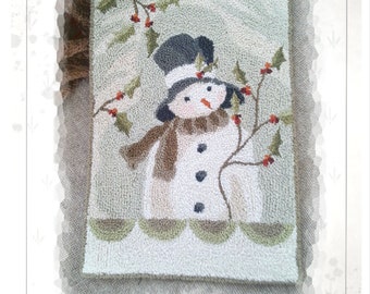 DOWNLOAD - Punch Needle Embroidery Pattern - (Winter White) (PNP 165) - by Kate Gillery at © Briar Cottage Studio