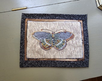 FINISHED - Punch Needle - (Butterfly)  - designed & punched  by Kate Gillery at © Briar Cottage
