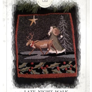PRINTED - Needle Punch Pattern - (Late night walk) (PNP144P) - by Kate Gillery at © Briar Cottage