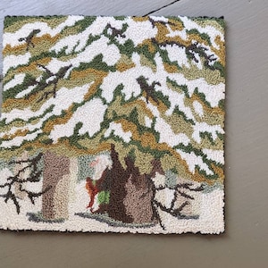 FINISHED - Punch Needle - (Hidden pine 1)  - designed & punched  by Kate Gillery at © Briar Cottage