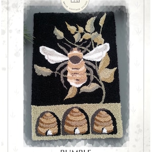 DOWNLOAD - Punch Needle Embroidery Pattern - (Bumble) (PNP 175) - by Kate Gillery at © Briar Cottage Studio