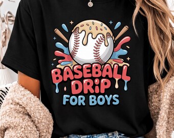 Imagen PNG de un helado de béisbol goteando: Clip art deportivo dulce (descarga digital)