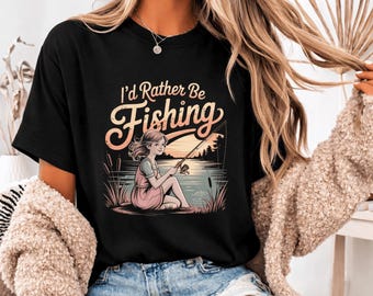 Imagen PNG de pesca: Diseño veraniego de estilo vintage junto al lago (descarga digital)