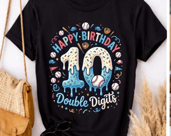 Helado de béisbol para el décimo cumpleaños, PNG: Fiesta deportiva de dos dígitos (descarga digital)