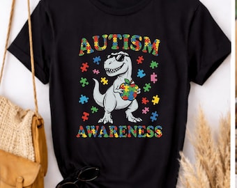 Rompecabezas de dinosaurios para concienciar sobre el autismo: Arte de neurodiversidad para amantes de los dinosaurios (descarga digital)