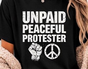 Manifestante pacífico no remunerado PNG: Gráfico de activismo por la justicia social (descarga digital)