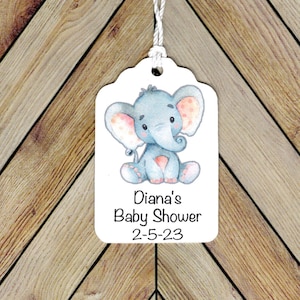 Girl Elephant Baby Shower Tags, Baby Shower Party Favor Tags,Thank You Tags, Adorable ELEPHANT tags, Girl baby elephant tags, Pink Elephant
