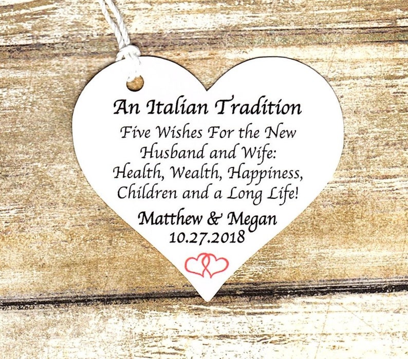 Personalized Jordan Almond Tags 5 Almond Wishes Five Etsy