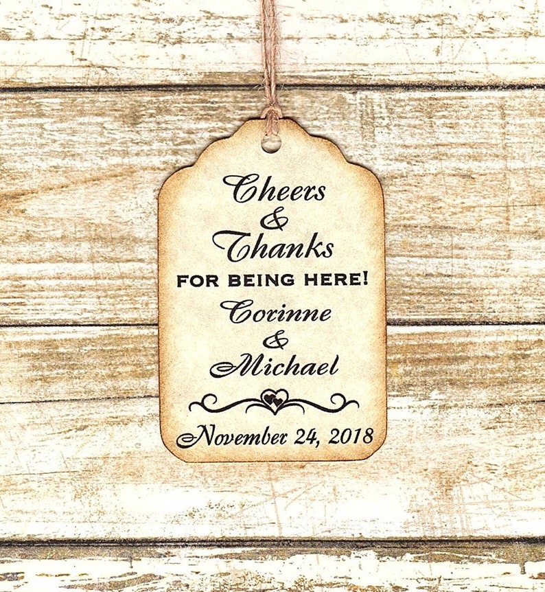 Cheers and Thanks Liquor Bottle Tags Gift Tags Shower Etsy