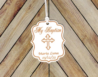 My Baptism - Personalized Baptism Thank you tags/Christening tags/Baptism tags/Dedication tags/Gold Cross tag/Communion/Confirmation