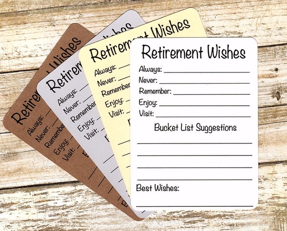 RETIREMENT WISHES advice for Retirement/Bucket list | Etsy