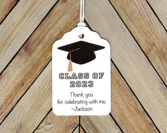 Graduation Favor tags - PERSONALIZED Thank you tag, Graduation Favor tags, Gift tags, Hang Tags, class of 2023, GRADUATION party tags