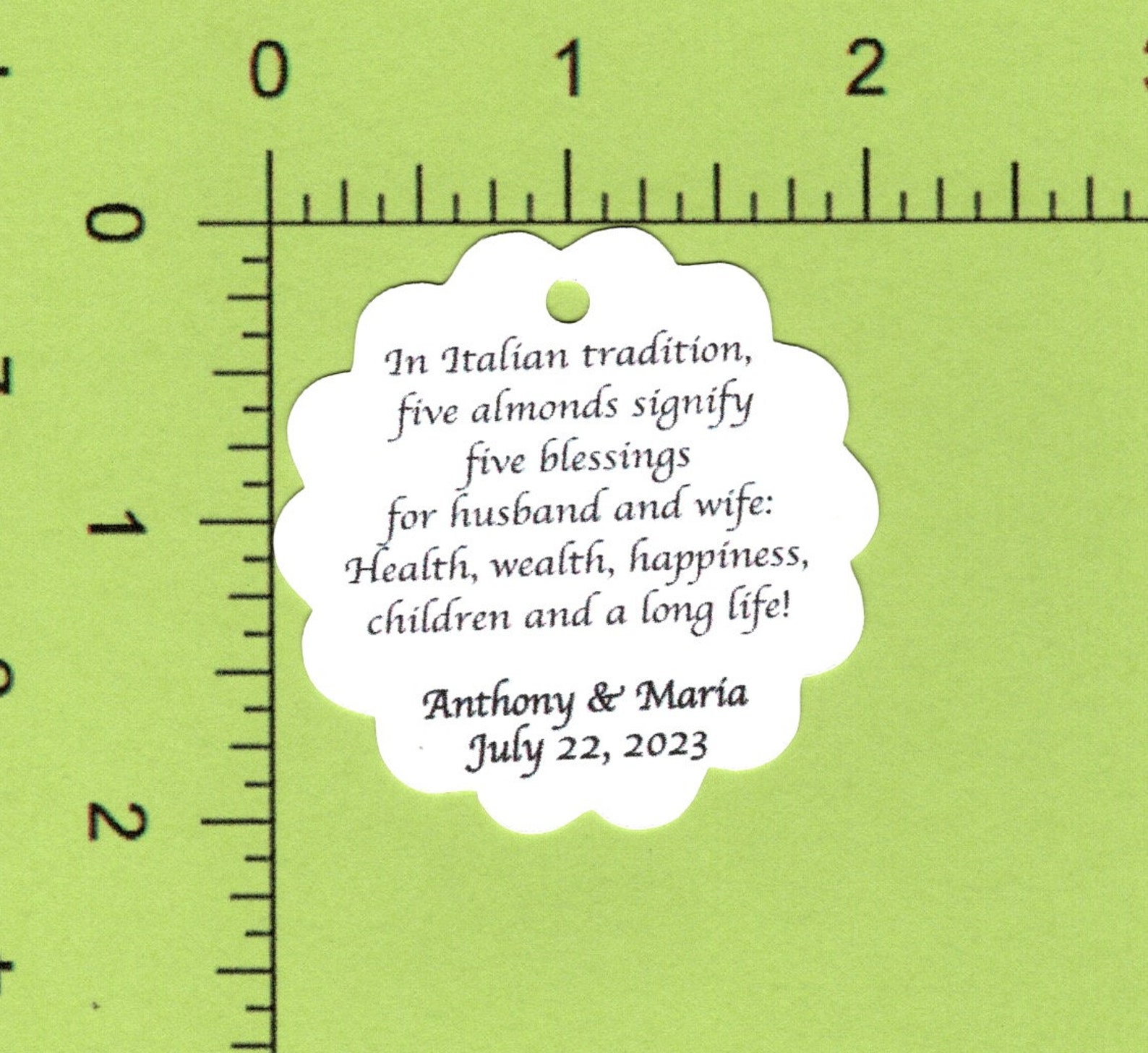 Custom Jordan Almond Tags Five Wishes Poem Italian Custom 2 Etsy