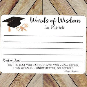 GRADUATION Words of Wisdom - advice for Graduation/suggestions/Graduation party/Graduation ideas-Custom-Personalization