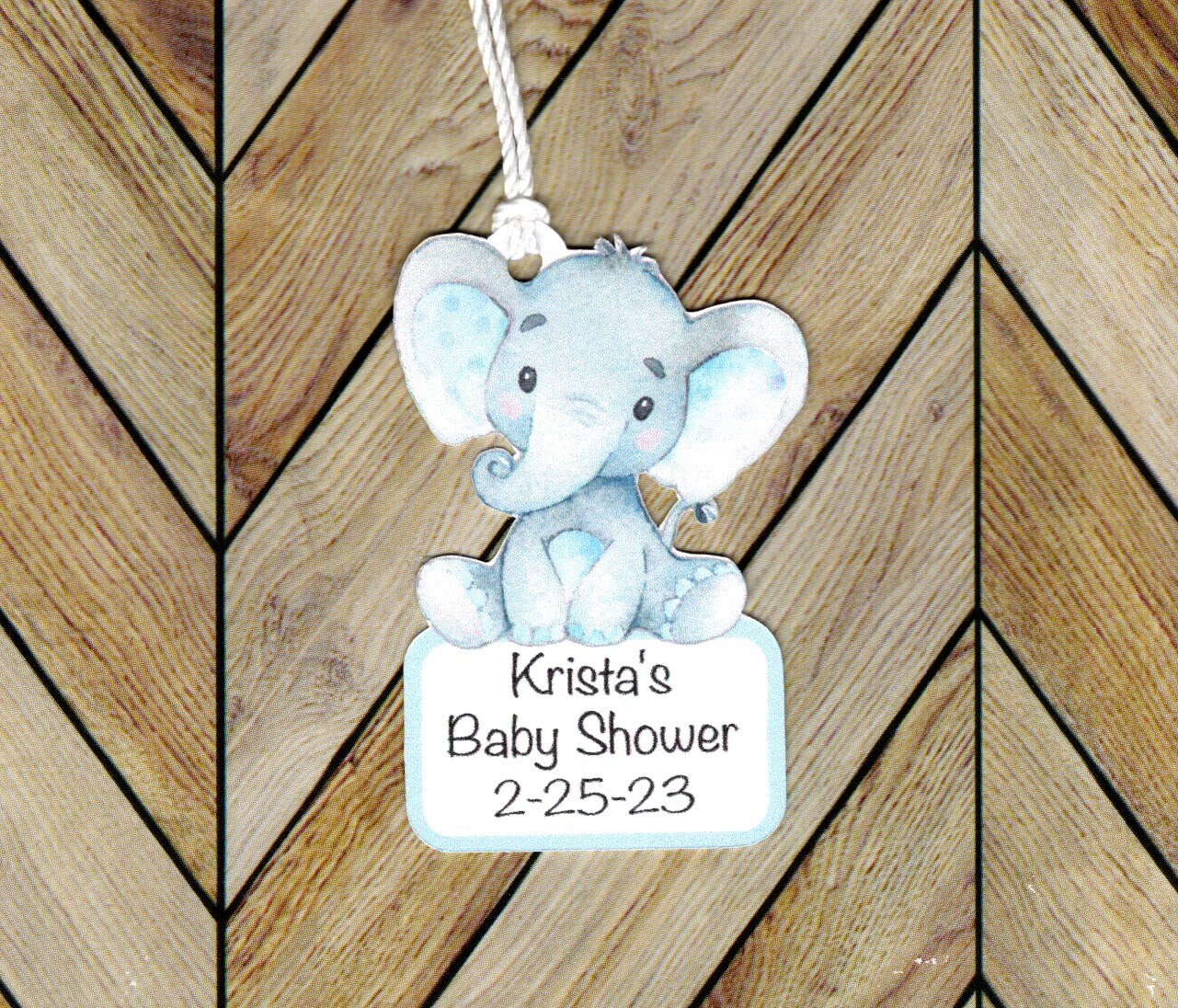 Boy Elephant Baby Shower Tags Baby Shower Tags Boy Birthday Favor Tag Unique shaped tags Die cut cutout elephant Blue