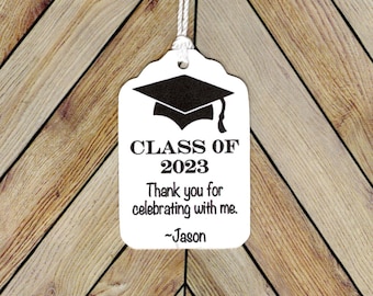 Graduation Favor tags -PERSONALIZED Thank you, Graduation Favor tags, Gift tags, Hang Tags, Class of 2023, Graduation party tags, 2023