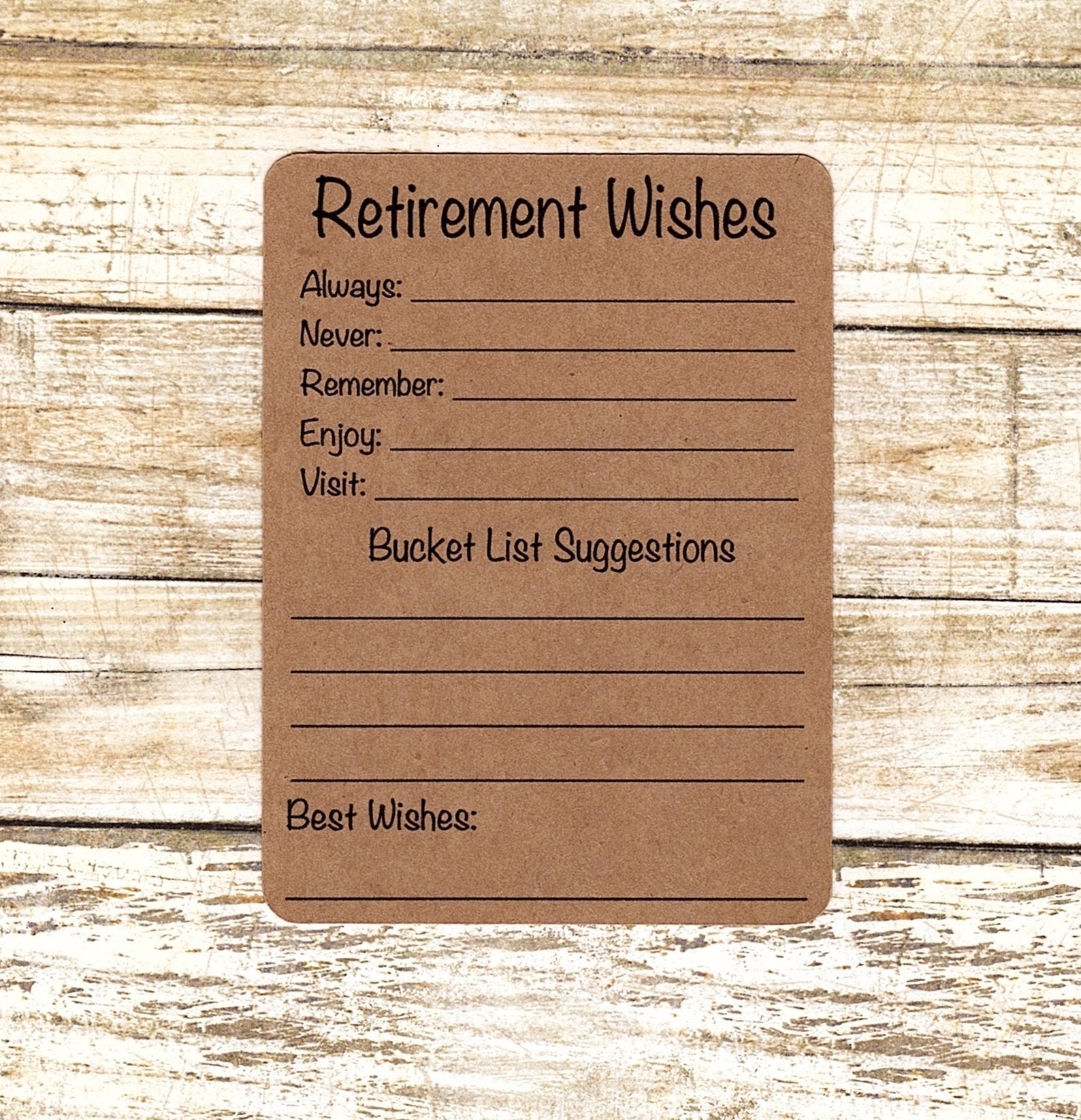 RETIREMENT WISHES Advice for Retirement/bucket List Etsy
